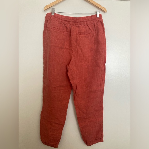 Athleta Retreat Linen Jogger Persimmon Orange size 12 - Picture 4 of 8